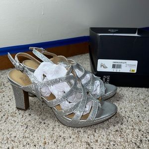 Naturalizer Silver Glitter Heels